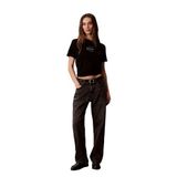 Calvin Klein Kadın SS Classic Foil Monologo Tişört Black L