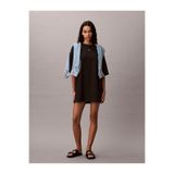 Calvin Klein Kadın SS Oversize Woven Label T-shirt Elbise