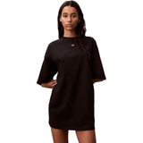 Calvin Klein Kadın Ss Oversize Woven Label T-Shirt Elbise,Siyah S