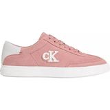 Calvin Klein Kadın Süet Deri Rahat ve Düz Taban Ck Logolu Pembe Sneaker HW0HW03144-0J2