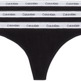 Calvin Klein Kadın THONG 3PK Tanga Black/Black/Black M