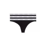 Calvin Klein Kadın THONG 3PK Tanga Black/Black/Black XL