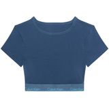 Calvin Klein Kadın Tshirt Lv00Qf8495Cec,Mavi Xs