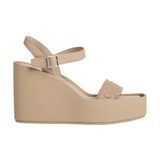 Calvin Klein Kadın Wedge Bantlı Deri Sandalet - Gri