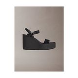 Calvin Klein Kadın Wedge Bantlı Deri Sandalet - Siyah