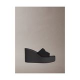 Calvin Klein Kadın Wedge Canvas Detaylı Sandalet - Siyah