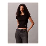 Calvin Klein Kadın Woven Label Baby T-shirt