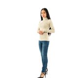Calvin Klein Kadın Woven Label Roll Kazak,Gri Xs