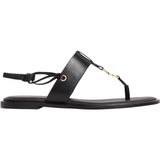 Calvin Klein Kadın Yuvarlak Düz SNDL Thong LTH Hdw Hw0hw02926 Düz Sandalet, Siyah Üçlü Siyah, 37 EU