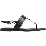 Calvin Klein Kadın Yuvarlak Düz SNDL Thong LTH Hdw Hw0hw02926 Düz Sandalet, Siyah Üçlü Siyah, 38 EU