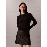Calvin Klein Kadın Yuvarlak Yaka Uzun Kol Yün Kumaş Regular Fit Siyah Kazak LV044D370G-UB1 - XL
