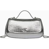 Calvin Klein Kadın Zincirli Omuz Askılı Kabartmalı Ck Logo Gümüş Omuz Çantası LV04F3306G-3JH - Gri