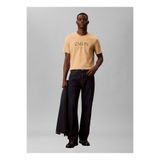 Calvin Klein Kahverengi Erkek Yazı Baskılı T-Shirt LV04RE807G8Q6_SS 20S LN CALVIN GRAP