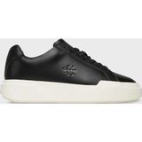 Calvin Klein Kalın Düz Tabanlı Bağcıklı Deri Kadın Siyah Sneaker YW0YW01947-0GM