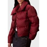 Calvin Klein Kapitoneli Cropped Fit Şişme Mont LV047H521GVG5 Kadın Mont LV047H521G Vg5 - Bordo
