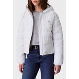 Calvin Klein Kapitoneli Logolu Regular Fit Kapüşonlu Şişme Mont LV047C521GHW6 Bayan Mont LV047C521G Hw6 - Beyaz