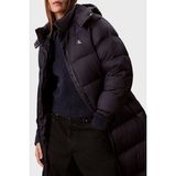 Calvin Klein Kapitoneli Regular Fit Kapüşonlu Kemerli Uzun Şişme Mont LV047D508GUB1 Bayan Mont LV047D508G Ub1 - Siyah