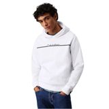 Calvin Klein Kapşonlu Yaka Regular Fit Pamuklu Uzun Kollu Sweatshirt, M, K10K114338, Beyaz, erkek