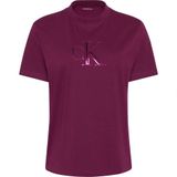 Calvin Klein Kısa Kol Ck Yazı Detay Bisiklet Yaka T-Shirt, M, LV044E215G, Gri, Kadın