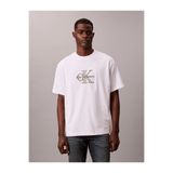 Calvin Klein Kısa Kollu 16S Üç Renkli Monologo Grafikli Erkek Beyaz T-shirt LV04RE815G-YAF