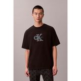 Calvin Klein Kısa Kollu 16S Üç Renkli Monologo Grafikli Erkek Siyah T-Shirt LV04RE815G-UB1