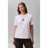 Calvin Klein Kısa Kollu 20s Klasik Logolu Kadın Beyaz T-shirt LV047C856G-YAF