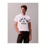 Calvin Klein Kısa Kollu 20S LN Calvin College Grafikli Erkek Beyaz T-shirt LV04RE810G-YAA