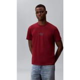 Calvin Klein Kısa Kollu 30s Mikro Monologo Grafik Baskılı Erkek Kırmızı T-shirt LV04RB866G-WCV