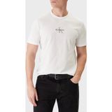 Calvin Klein Kısa Kollu 30S Mikro Monologo Grafikli Erkek Beyaz T-Shirt LV04RB866G-YAA
