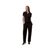 Calvin Klein Kısa Kollu Jakarlı Polo T-shirt, S, LV044D209GCEF, Mavi, Kadın