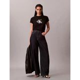 Calvin Klein Kısa Kollu Klasik Monologo Metalik Bisiklet Yaka Kadın Siyah T-Shirt Lv047e819g-Ub1