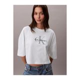 Calvin Klein Kısa Kollu Kutulu Kesim Kısa Monologo Kadın Beyaz T-Shirt Lv047f828g-Yaf