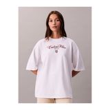 Calvin Klein Kısa Kollu Oversize CK NY Kadın Beyaz T-shirt LV047E232G-YAA