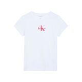 Calvin Klein Kız Çocuk Beyaz Mikro Monogram T-Shirt