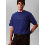 Calvin Klein Koyu Mavi Erkek Logo Baskılı T-Shirt LV040HM228C7K_SS Rlxd Standard Logo