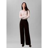 Calvin Klein Krem Kadın Düz Standart Triko Kazak Shıny Cable Crewneck Sweater