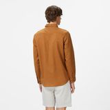 Calvin Klein Linen Cotton Regular Erkek Kahverengi Gömlek - GYM-Kahverengi