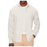 Calvin Klein Linen Stripe Slim Erkek Gömlekk10K109332,Bej 40