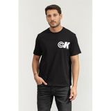 Calvin Klein Logo Baskılı Pamuklu Relaxed Fit Bisiklet Yaka T Shirt LV04RC835GUB1 Erkek T SHİRT LV04RC835G UB1