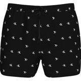 Calvin Klein Logo Desenli Kısa Yüzme Şortu, L, LV00N61028PCS, Siyah, Erkek
