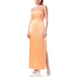 Calvin Klein Logo Strap Mıdı Slıp Dress Kadın Elbise, Turuncu, L
