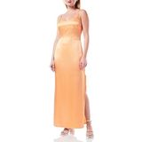 Calvin Klein Logo Strap Mıdı Slıp Dress Kadın Elbise, Turuncu, S