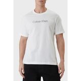 Calvin Klein Logolu % 100 Pamuk Regular Fit Bisiklet Yaka T Shirt LV04LF813GYAF Erkek T Shirt LV04LF813G Yaf - Beyaz - 3XL