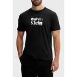 Calvin Klein Logolu % 100 Pamuk Regular Fit Bisiklet Yaka T Shirt LV04RD820GUB1 Erkek T Shirt LV04RD820G Ub1 - Siyah