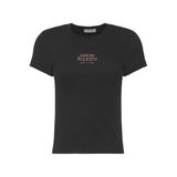 Calvin Klein Logolu Bisiklet Yaka T-Shirt, M, LV047F240G, Siyah, Kadın