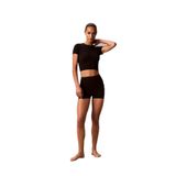 Calvin Klein Logolu Bisiklet Yakalı Crop T-Shirt, S, LV00QS7546, Siyah, Kadın