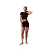 Calvin Klein Logolu Bisiklet Yakalı Crop T-Shirt, XS, LV00QS7546, Siyah, Kadın