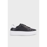 Calvin Klein Logolu Deri Platform Sneaker Ayakkabı HW0HW018700GQ Bayan Ayakkabı HW0HW01870 0gq - Beyaz - Siyah