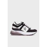 Calvin Klein Logolu Deri Platform Taban Sneaker Ayakkabı YW0YW015770GM Bayan Ayakkabı YW0YW01577 0gm - Beyaz - Siyah