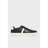 Calvin Klein Logolu Deri Sneaker Ayakkabı HM0HM02237BEH Erkek Ayakkabı HM0HM02237 Beh - Siyah